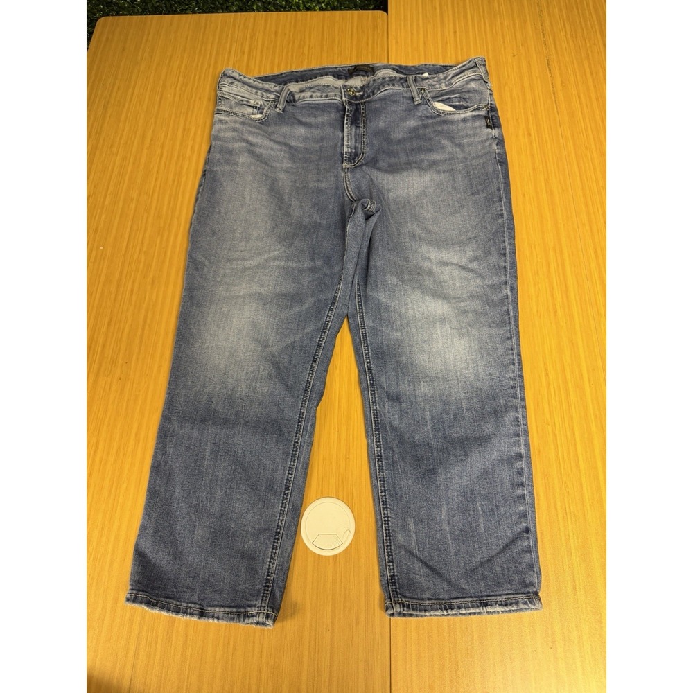 Women's Silver Jeans Co Elyse Capri Jeans Size 20/L23.5 Blue - Picture 4 of 7